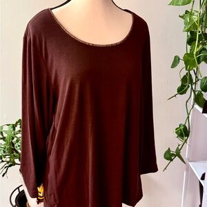 Chico's Rich Brown Long Sleeve Top